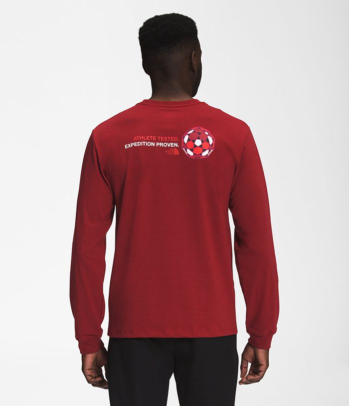 The North Face Mens T-Shirts IC Long Sleeve 018UDPRHT - Red